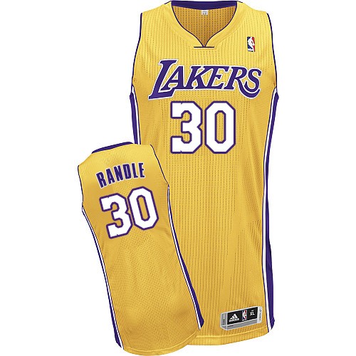 Mens Adidas Los Angeles Lakers 30 Julius Randle Authentic Gold Home NBA Jersey